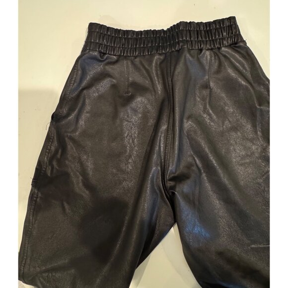 Spanx Faux Leather Joggers S Black Elastic Waist Stretch Pockets Pants - Picture 7 of 10